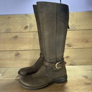 merrell captiva womens size 8 shoes brown leather tall buckle riding boots